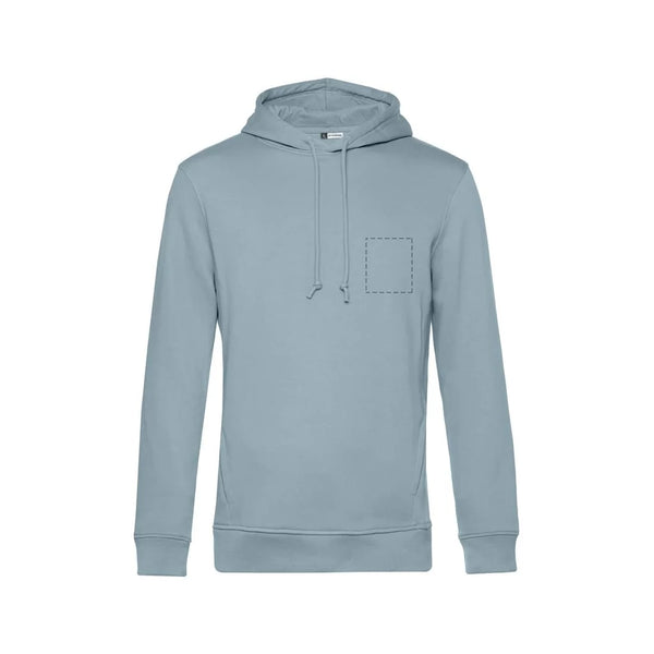 Hoodie Unisex in Blue Fog mit Brusttasche, Vorderansicht