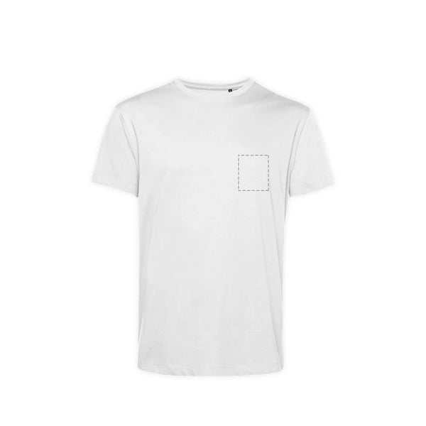 T-Shirt Unisex in Weiß mit Brusttasche, Vorderansicht