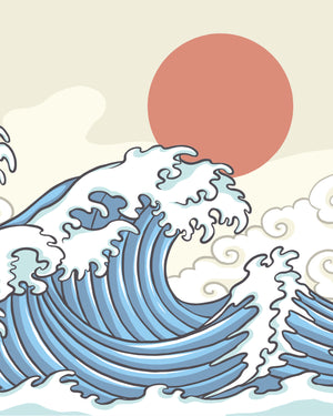 Muster japanische Welle, Nahaufnahme