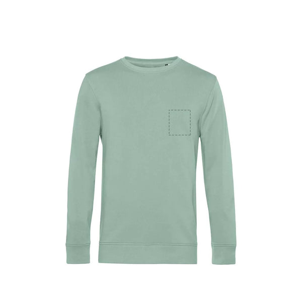 Sweater Unisex in Sage mit Brusttasche, Vorderansicht